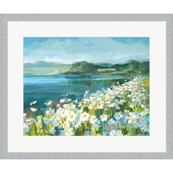 Great Art Now Wild Daisy Bay by Danhui Nai, Framed Wall Art, 24.25W x 20.5H