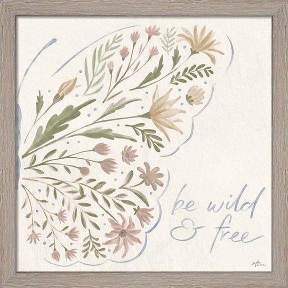Great Art Now Wildflower Vibes VII Neutral by Janelle Penner, Framed Wall Art, 13W x 13H