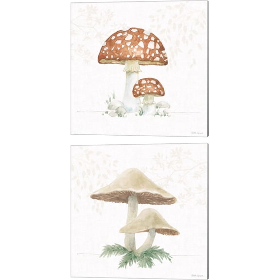 Great Art Now Woodland Love C by Beth Grove 2 Piece Canvas Art Set Each 14"W x 14H"