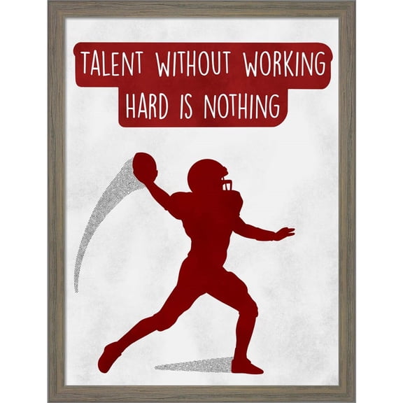 Great Art Now Work Hard by Marcus Prime, Framed Wall Art, 13W x 17H