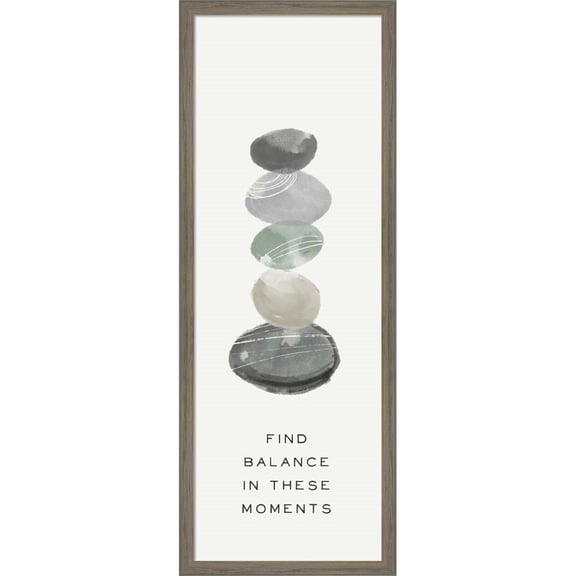 Great Art Now Zen Vibes IV-Find Balance by HM Design, Framed Wall Art, 10.5W x 28H