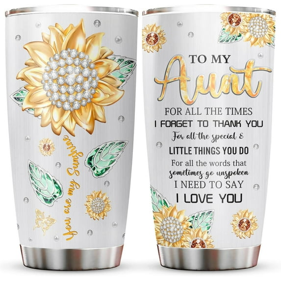 Great Aunt Gifts Tumblers 20oz - Best Aunt Ever Gifts Coffee Mug - Aunt Gifts from Niece/Nephew - Christmas Mothers Day Birthday Gifts for Aunt Cup - Unique Gift Ideas for Aunt - Aunt Gift