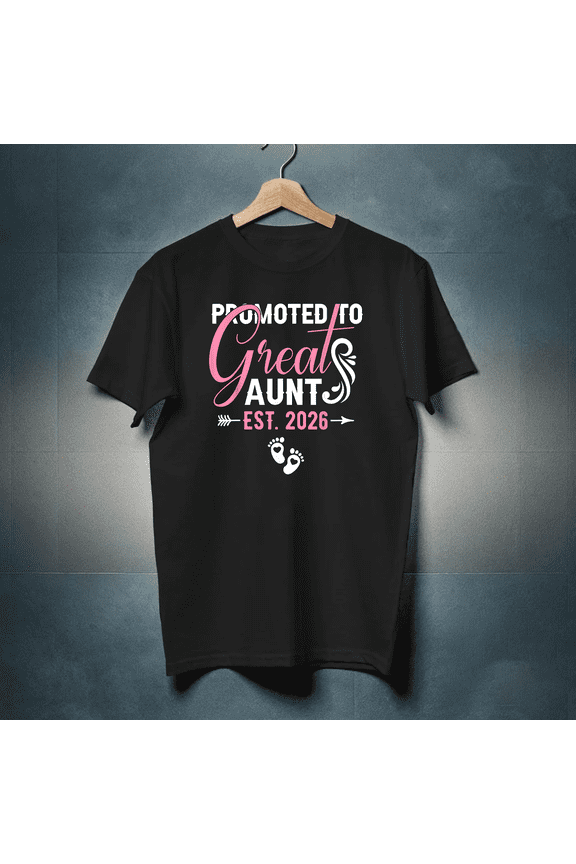 Great Aunt Promotion Est 2026 Cute Family Announcement Celebration Unisex T-Shirt, up to size 5XL