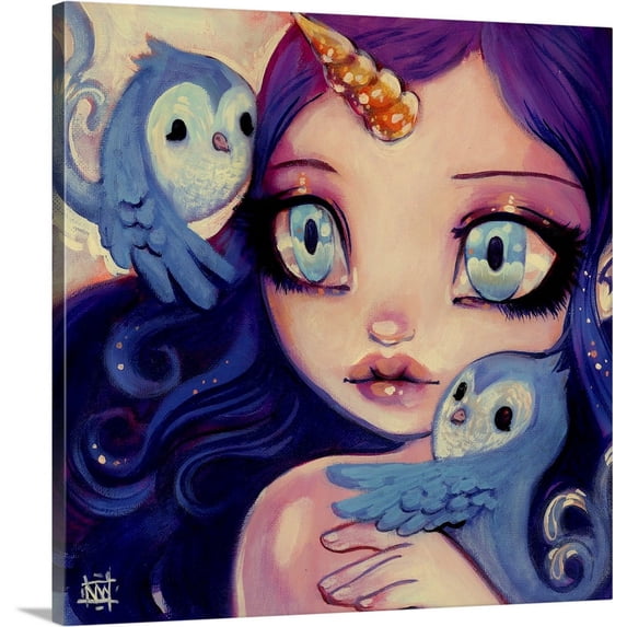 Great BIG Canvas | "A Little Birdy Told Me" Canvas Wall Art - 16x16