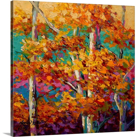 Great BIG Canvas | "Abstract Autumn III" Canvas Wall Art - 16x16