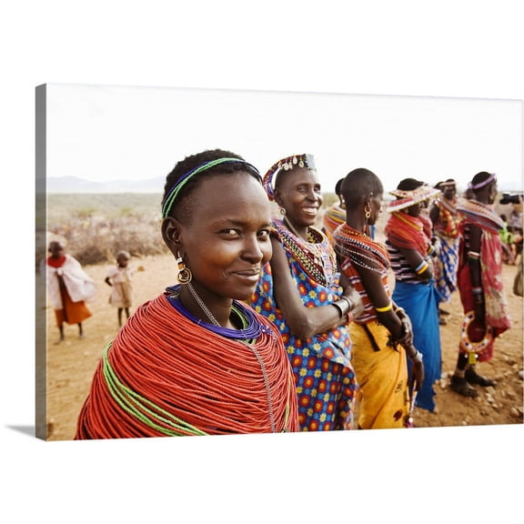 Great BIG Canvas | "African Samburu Tribal Pride" Canvas Wall Art - 36x24