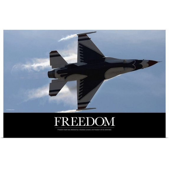 Great BIG Canvas | "Air Force Poster: An F-16 Fighting Falcon pulls high G's" Art Print - 48x32