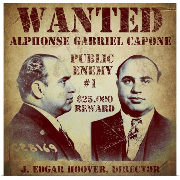 Great BIG Canvas | "Al Capone Wanted Poster" Art Print - 30x30