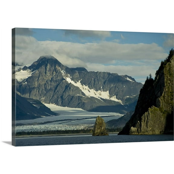 Great BIG Canvas | "Alaska, Kenai Fjords National Park, Bear Glacier meets the water's edge" Canvas Wall Art - 30x20