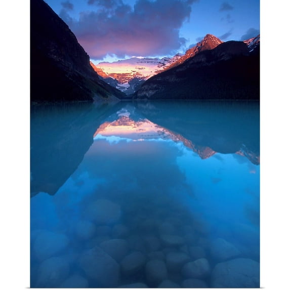 Great BIG Canvas | "Alberta, Banff National Park, Sunrise reflects Victoria Glacier on Lake Louise" Art Print - 16x20