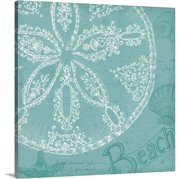 Great BIG Canvas | "Aqua Treasure II" Canvas Wall Art - 16x16