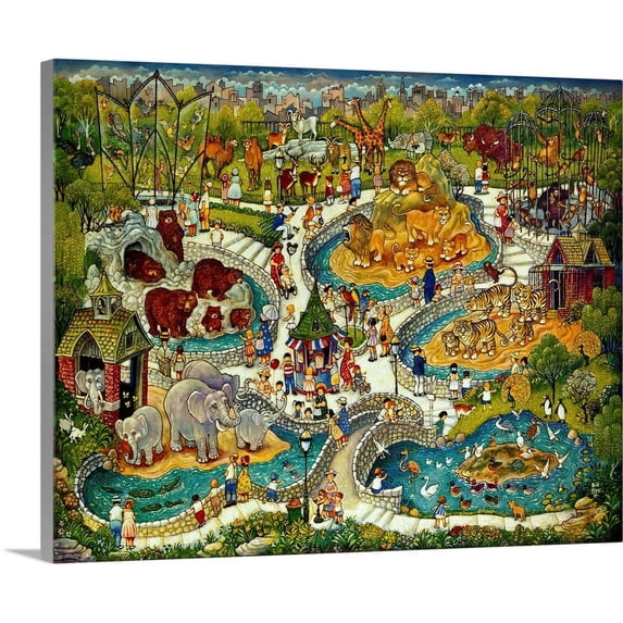 Great BIG Canvas | "At The Zoo" Canvas Wall Art - 30x24