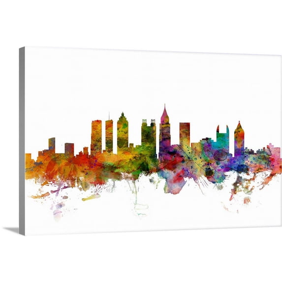 Great BIG Canvas | "Atlanta Georgia Skyline" Canvas Wall Art - 24x16