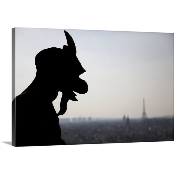 Great BIG Canvas | "Atop the Notre Dame Cathedral, Paris" Canvas Wall Art - 24x16