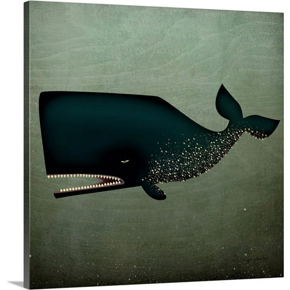 Great BIG Canvas | "Barnacle Whale" Canvas Wall Art - 24x24