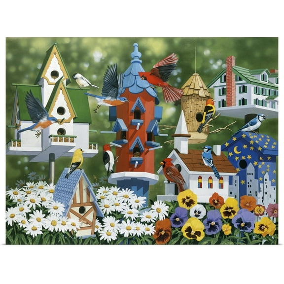 Great BIG Canvas | "Birdhouses" Art Print - 24x18