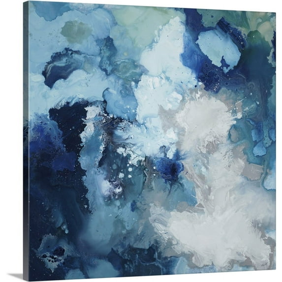 Great BIG Canvas | "Blu Flo" Canvas Wall Art - 16x16