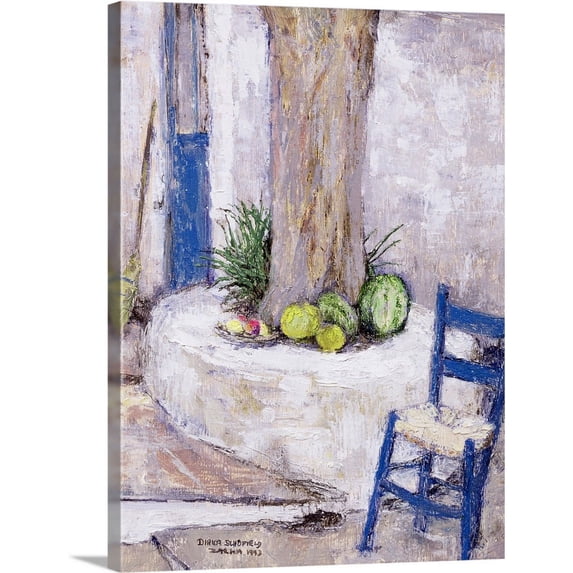 Great BIG Canvas | "Blue Chair by the Tree, 1993" Canvas Wall Art - 18x24