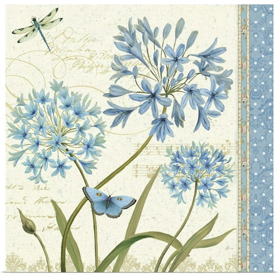 Great BIG Canvas | "Blue Melody IV" Art Print - 30x30