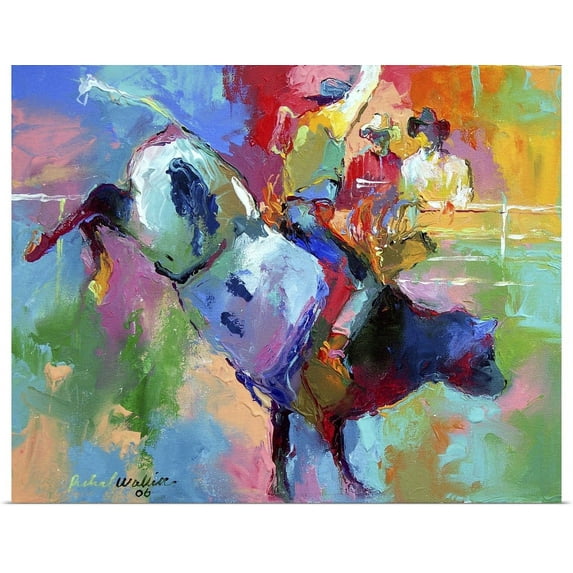 Great BIG Canvas | "Bull Riding" Art Print - 30x24