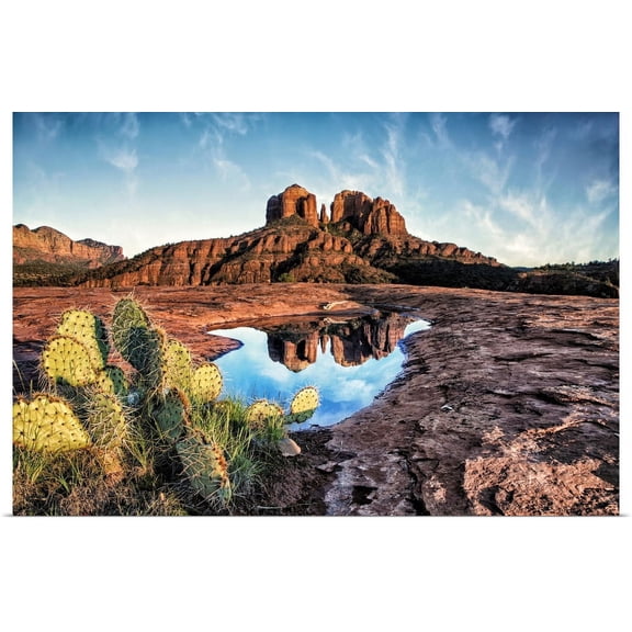GBC | "Cathedral Rocks with reflection at sunset in Sedona, Arizona" Art Print - 48x32
