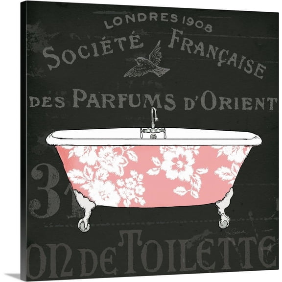 Great BIG Canvas | "Chalkboard Bath II" Canvas Wall Art - 24x24