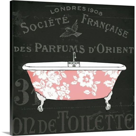 Great BIG Canvas | "Chalkboard Bath II" Canvas Wall Art - 30x30