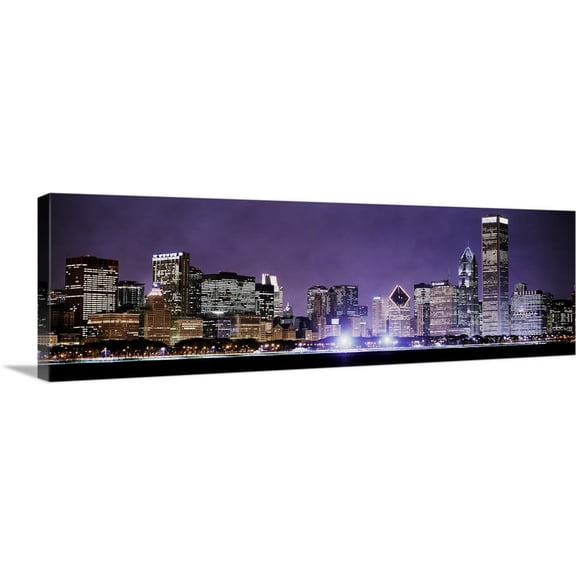Great BIG Canvas | "Chicago Skyline I" Canvas Wall Art - 60x20