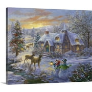 Great BIG Canvas | "Christmas Cottage" Canvas Wall Art - 30x24