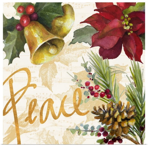 Great BIG Canvas | "Christmas Poinsettia II" Art Print - 30x30