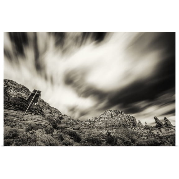 Great BIG Canvas | "Clouds above the Chapel of the Holy Cross in Sedona, Arizona" Art Print - 30x20