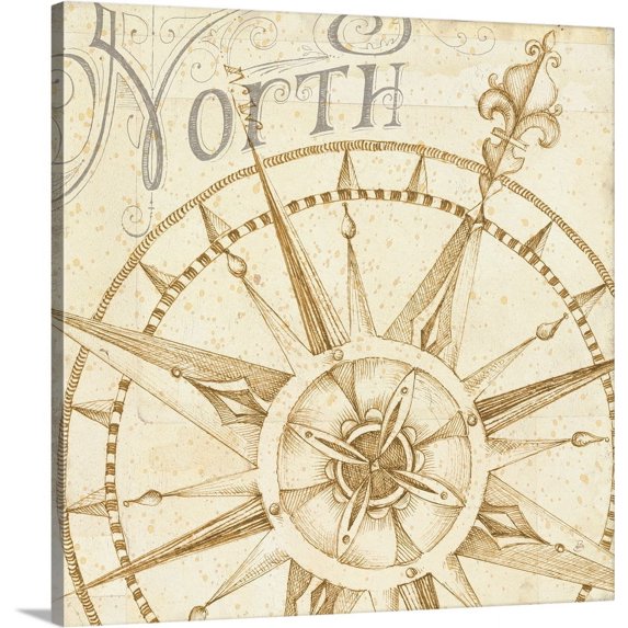 Great BIG Canvas | "Coast to Coast Sepia I" Canvas Wall Art - 20x20