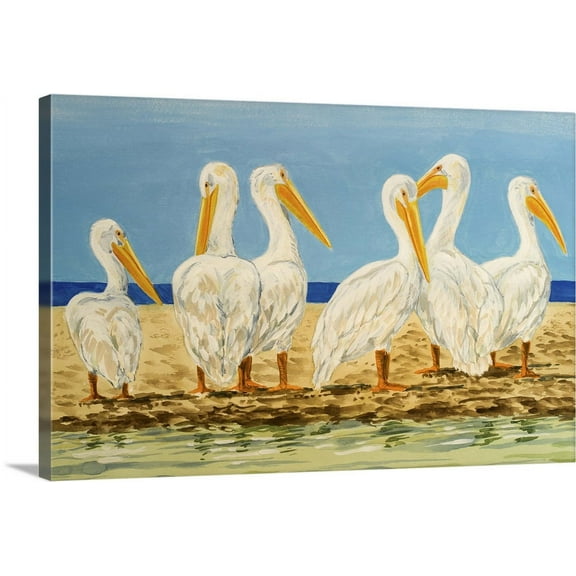 Great BIG Canvas | "Coastal Flock II" Canvas Wall Art - 30x20