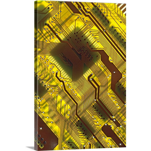 Great BIG Canvas | "Computer circuit board" Canvas Wall Art - 20x30