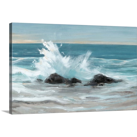 Great BIG Canvas | "Crashing Wave II" Canvas Wall Art - 24x16