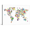 thumbnail image 1 of Great BIG Canvas | "Dogs Map of the World Map" Canvas Wall Art - 36x24, 1 of 2