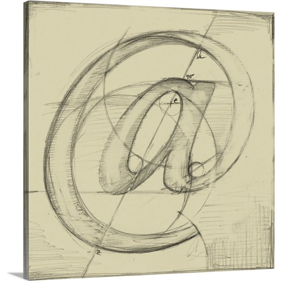 Great BIG Canvas | "Drafting Symbols I" Canvas Wall Art - 16x16