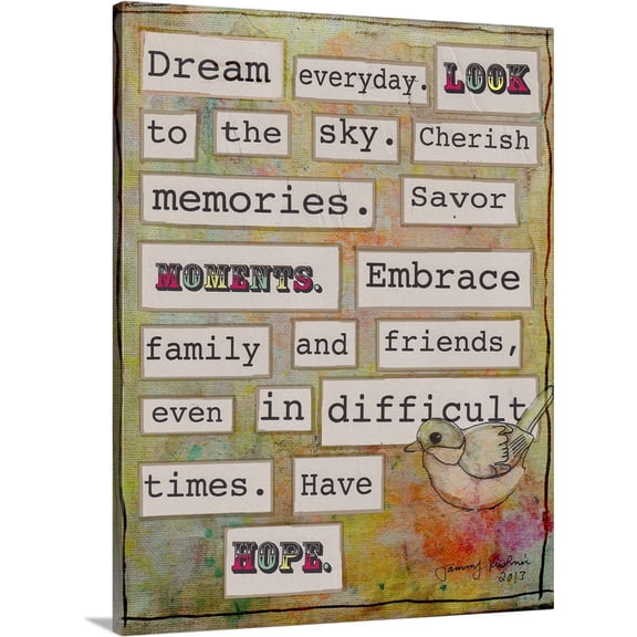 Great BIG Canvas | "Dream Everyday" Canvas Wall Art - 18x24