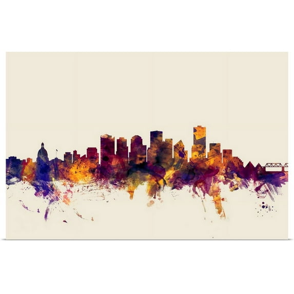 Great BIG Canvas | "Edmonton Canada Skyline" Art Print - 36x24