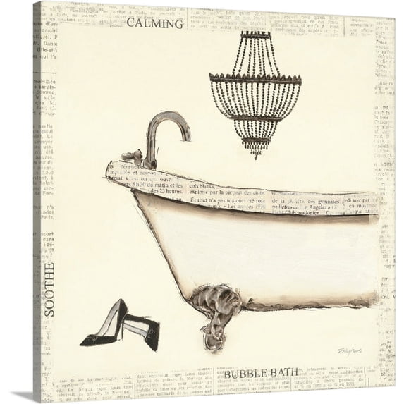 Great BIG Canvas | "Emily's Boudoir I - Bath" Canvas Wall Art - 24x24