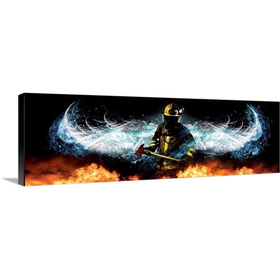 Great BIG Canvas | "Fireman XI" Canvas Wall Art - 36x12