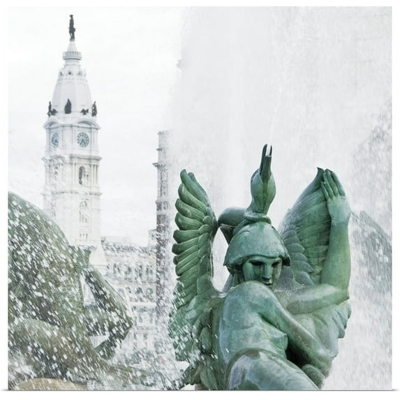Great BIG Canvas | "Fountain, City Hall" Art Print - 16x16