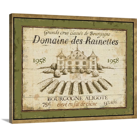 Great BIG Canvas | "French Wine Label III" Canvas Wall Art - 20x16