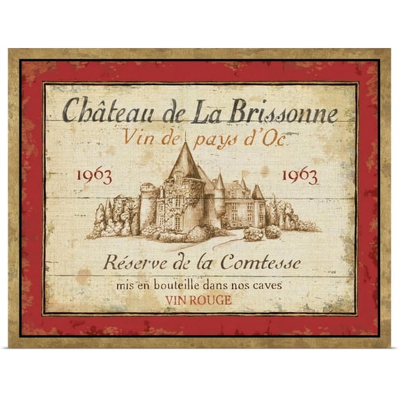 Great BIG Canvas | "French Wine Labels I" Art Print - 30x24
