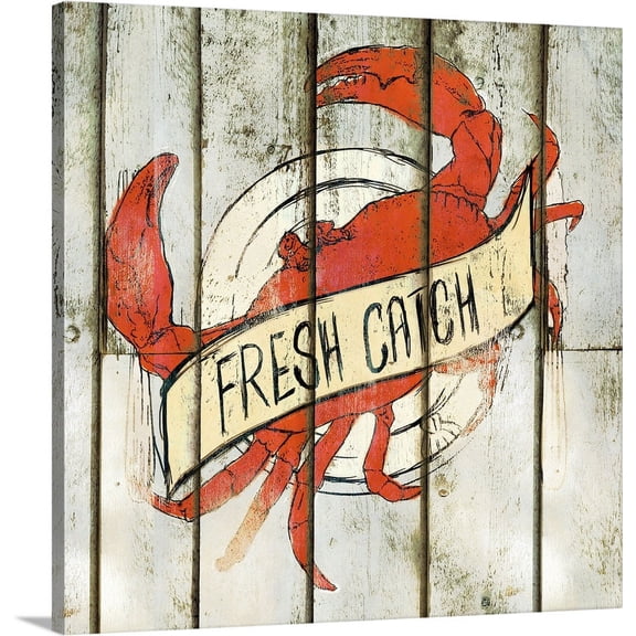 Great BIG Canvas | "Fresh Catch Square" Canvas Wall Art - 16x16