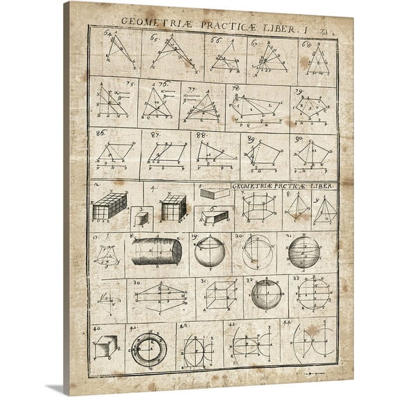 Great BIG Canvas | "Geometric Chart I" Canvas Wall Art - 16x20