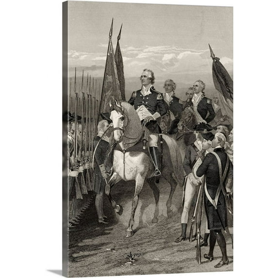 Great BIG Canvas | "George Washington taking command of the Army, 1775" Canvas Wall Art - 16x24