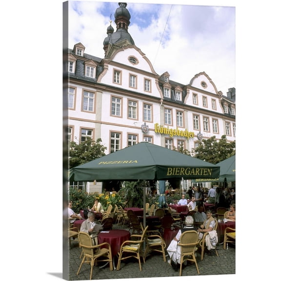 Great BIG Canvas | "Germany, Koblenz Old Town by Rhine River Center cafes in Altstadt" Canvas Wall Art - 16x24