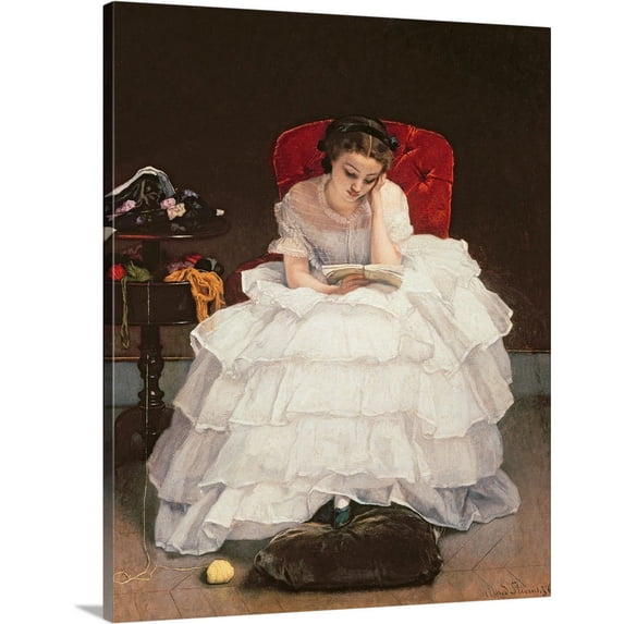 Great BIG Canvas | "Girl Reading" Canvas Wall Art - 16x20
