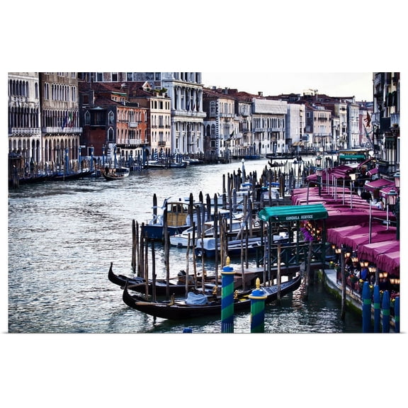 Great BIG Canvas | "Gondolas in Venice, Italy" Art Print - 30x20
